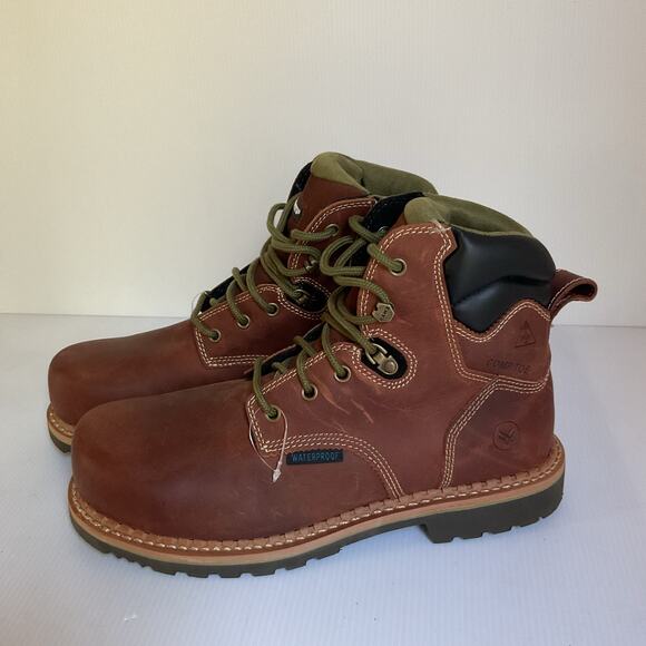 HAWX Other - HAWX Men’s 8C Work Boots Waterproof Composite Toe Brown Leather NWOT